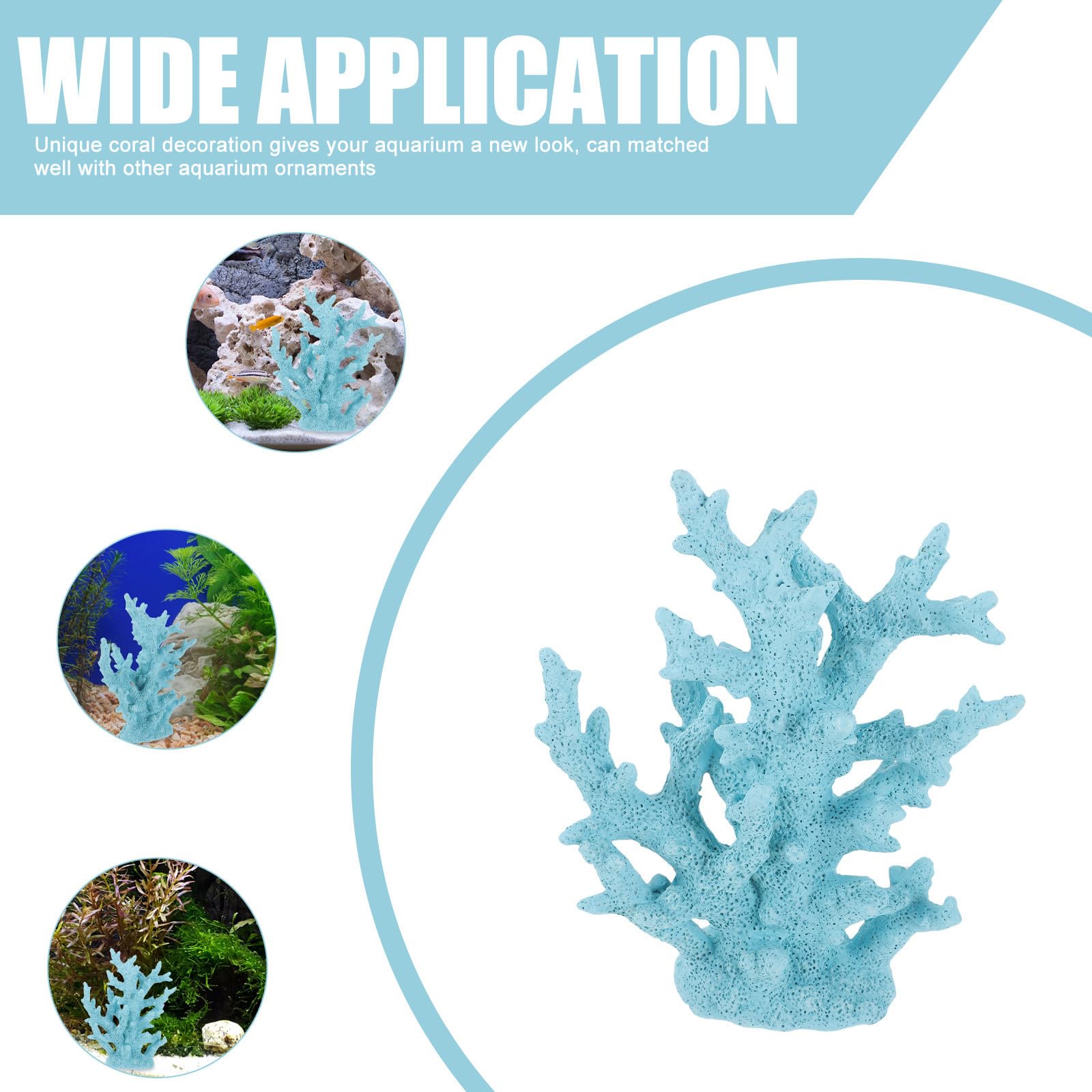 Toyvian Adorno de Coral Azul de Resina para Decoración de Acuario, Resistente Abrasión, Adecuado para Peces y Accesorios de Peceras