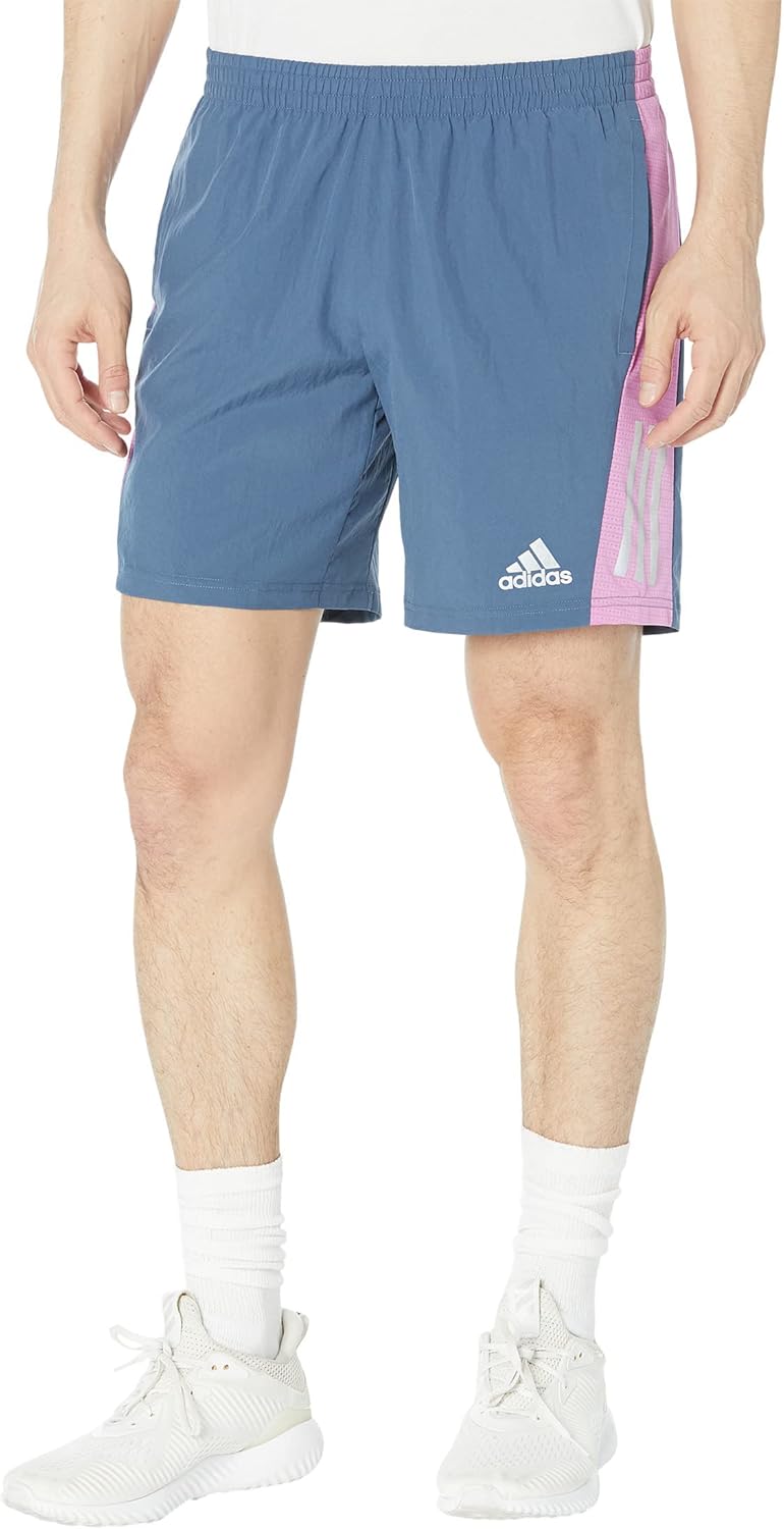 adidas Men's Own The Run Shorts, Wonder Steel/Pulse Lilac/Reflective Silver, X-Large