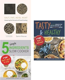 Salt fat acid heat [hardcover], 5 simple ingredients slow cooker and tasty & healthy 3 books collection set