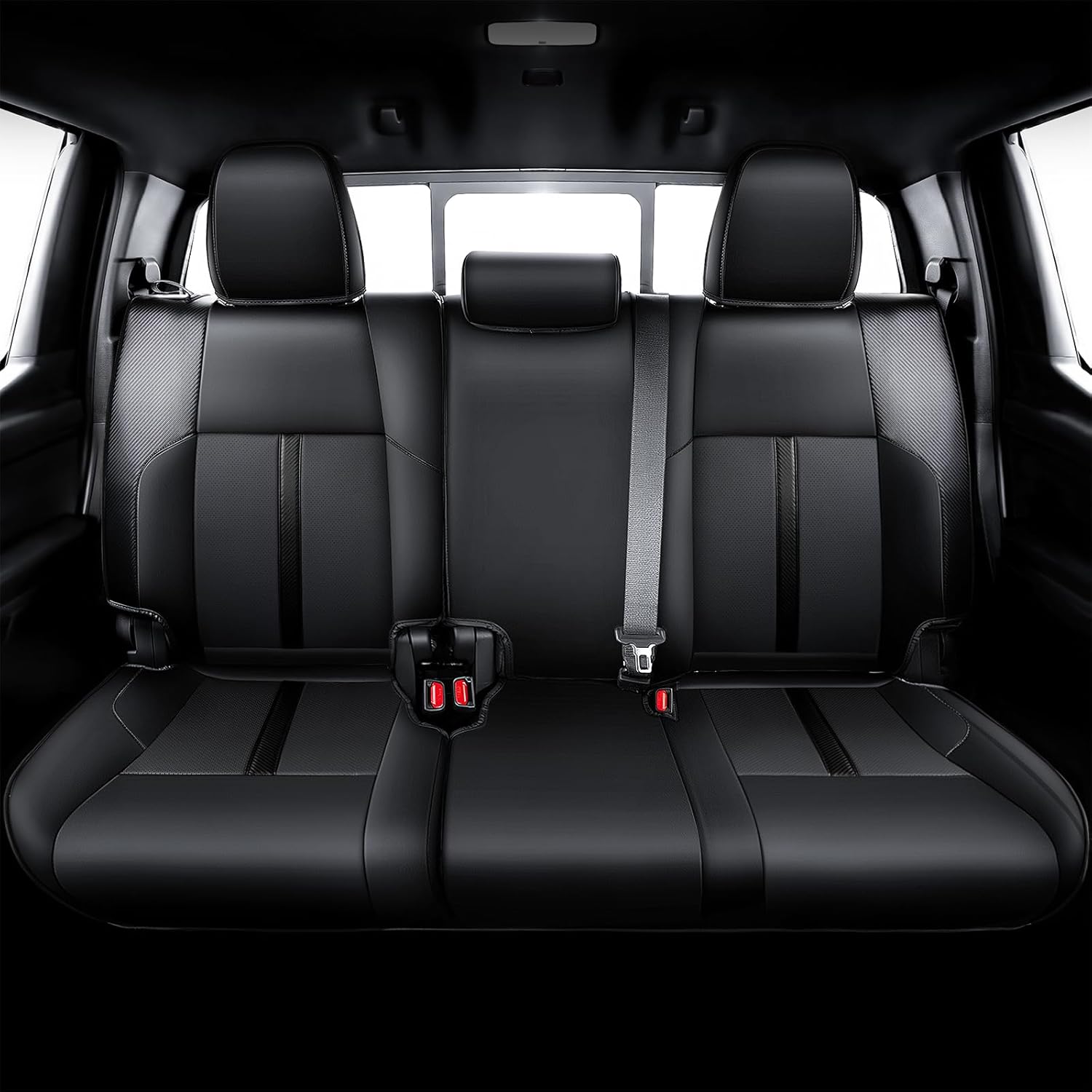 Leather Seat Covers Custom Fit for 2024-2026 Tacoma Gen 4th Double Cab - Fully Covered - Fit Like a Glove - Center Console Armrest Covers Included - for Tacoma Accessories