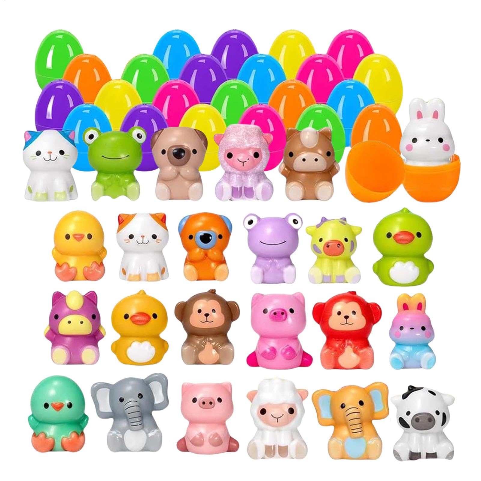 Pack De 24 Huevos De Pascua Prellenados Con Juguetes Sorpresa – Regalo Divertido Para Niños, Ideal Para Cazas De Huevos Y Alivio Del Estrés
