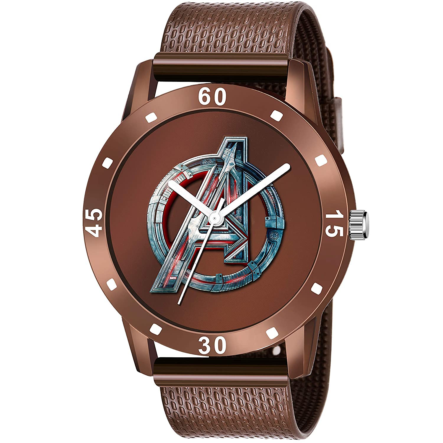 KIARVI GALLERY Analogue Black Avenger Print Dial PU Strap Boys and Mens Watches (Brown) (B09QQG2WZV) Amazon Price History, Amazon Price Tracker