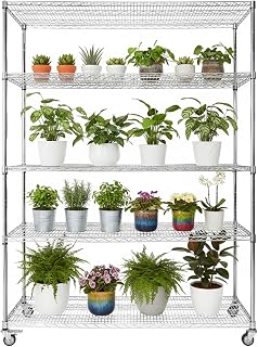 5 Tier Metal NSF Shelf with Shelf Liner Rolling Storage