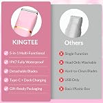 5-in-1 Bikini Trimmer for Women, Electric Razor & Full Body Hair Remover, IPX7 Waterproof Wet & Dry Shaver, Rechargeable, Painless Cordless Groomer for Face, Legs & Underarms (Pink)