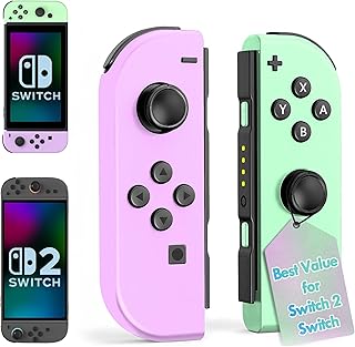 Replacement for Switch Controllers, Remote for Switch 2 OLED Lite,Wireless Controller Switch 1 with Dual Vibration,Motion Control,Screenshot,6-Axis Gyro,Wake-Up,Anti-Slip grip,Joystick,Left Right Gamepad,No NFC