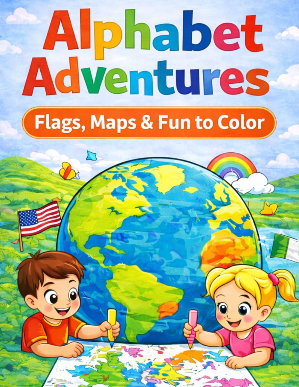 Alphabet Adventures: Colouring book: A Fun and Educational Geography Book for Kids to Learn About the World from A to Z