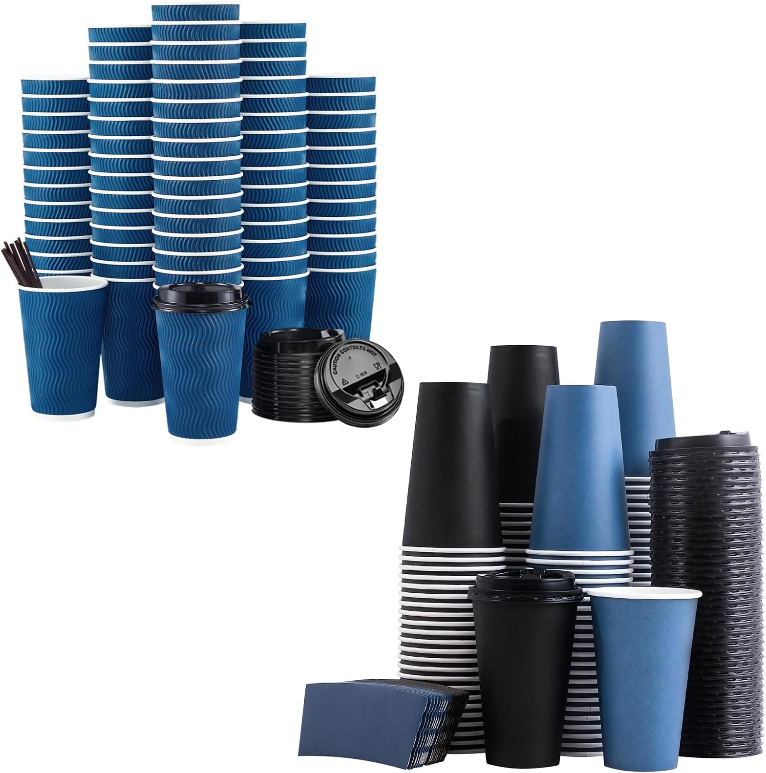 25-Pack 8oz Light Blue Paper Cups - Disposable Hot & Cold Drink Cups For Office & Home