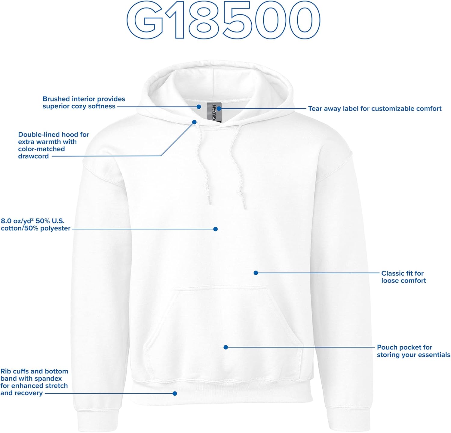 Gildan Adult Fleece Hoodie Sweatshirt, Style G18500, Multipack - Image 5