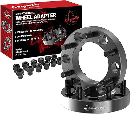 Miniatura 13 de Wheel Accessories Parts 4 adaptadores de espaciadores de rueda centrados en buje de 6x5.5 0.236x5.500 in 2.00 pulgadas de grosor 3.063 in Hub