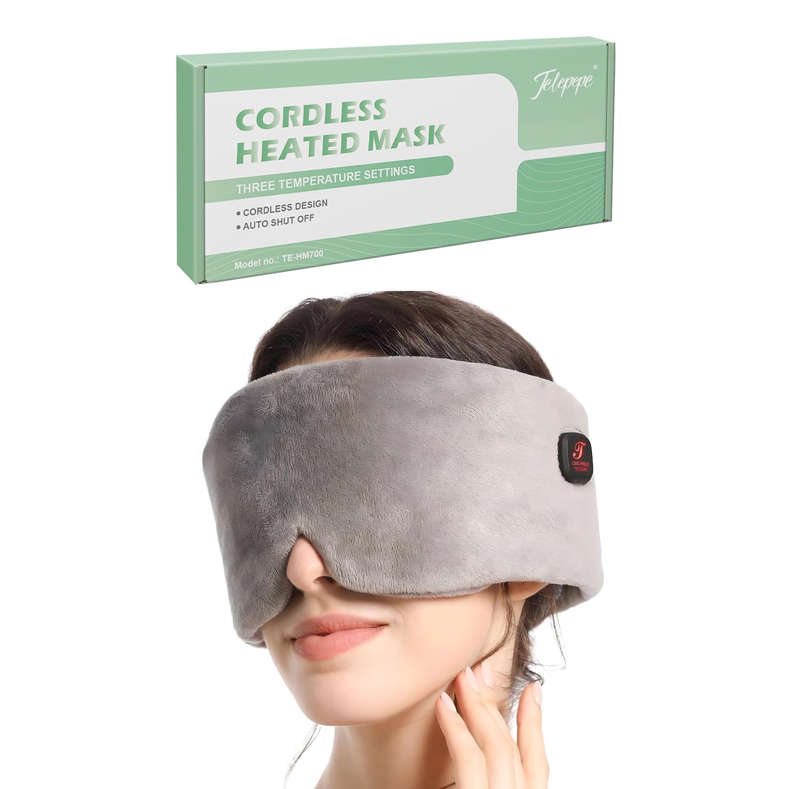 Heated Eye Mask, Neck Heating Pad for Neck Pain Electric Dry Eyes Sinusitis, Cordless Heated Scarf with 3 Temperature Modes 2500mAh 20 Minutes