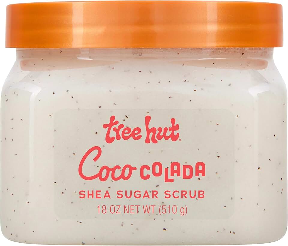 Tree Hut Coco Colada Shea Sugar Scrub, Mothers Day Gifts, Exfoliating &amp; Hydrating Body Scrub with Shea Butter &amp; Essential Oils, Smooth &amp; Soften Skin, 18 oz