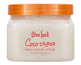 Exfoliante de Azúcar Coco Colada de Tree Hut, 18 oz, Exfoliante Ultra Hidratante para Cuidado Cuerpo Esencial