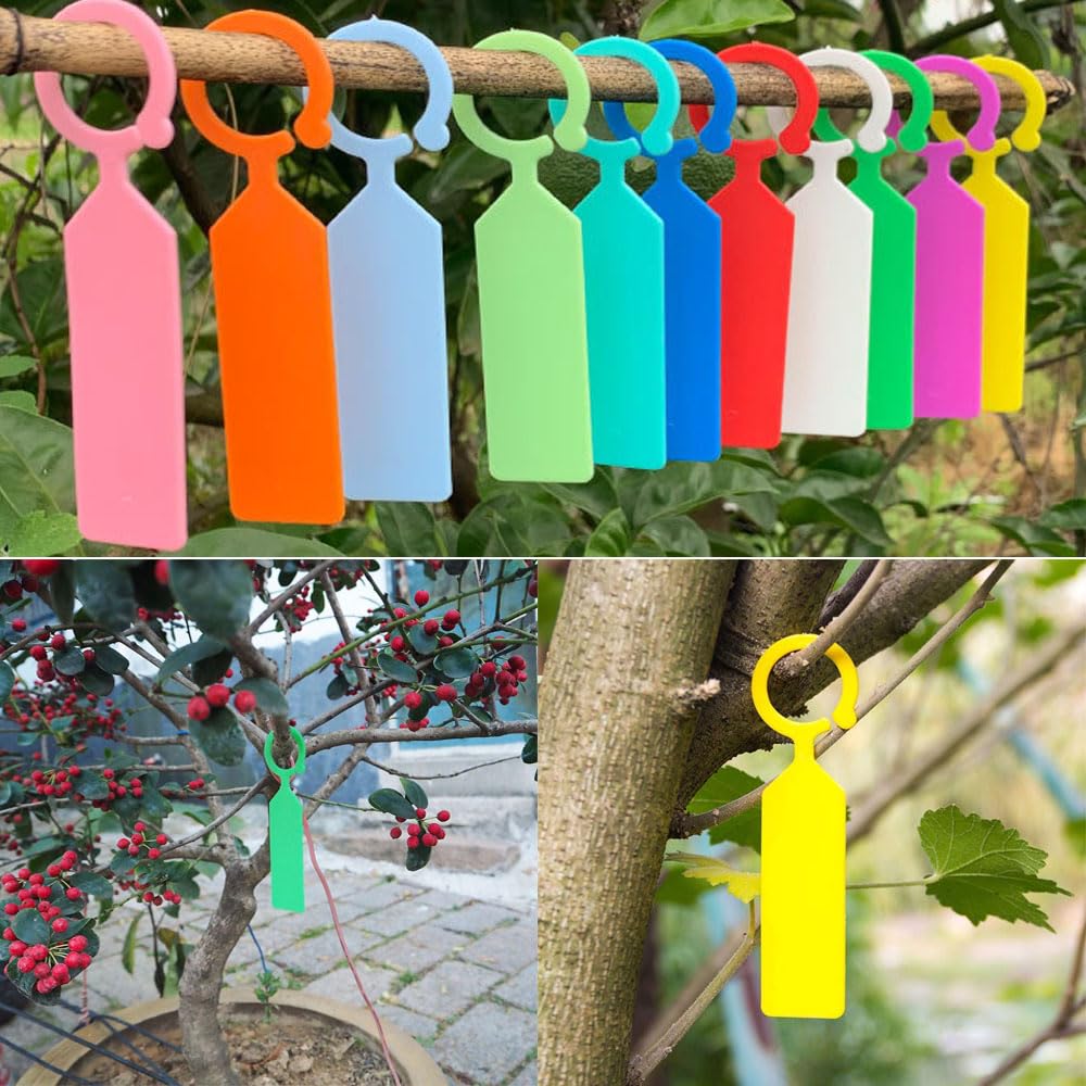 Plastikowe etykiety do roślin ABS Etykiety z nazwami roślin wielokrotnego użytku Etykiety ogrodowe Wielokolorowe 11x2,4cm 100 szt(White+Yellow+Blue+Pink)