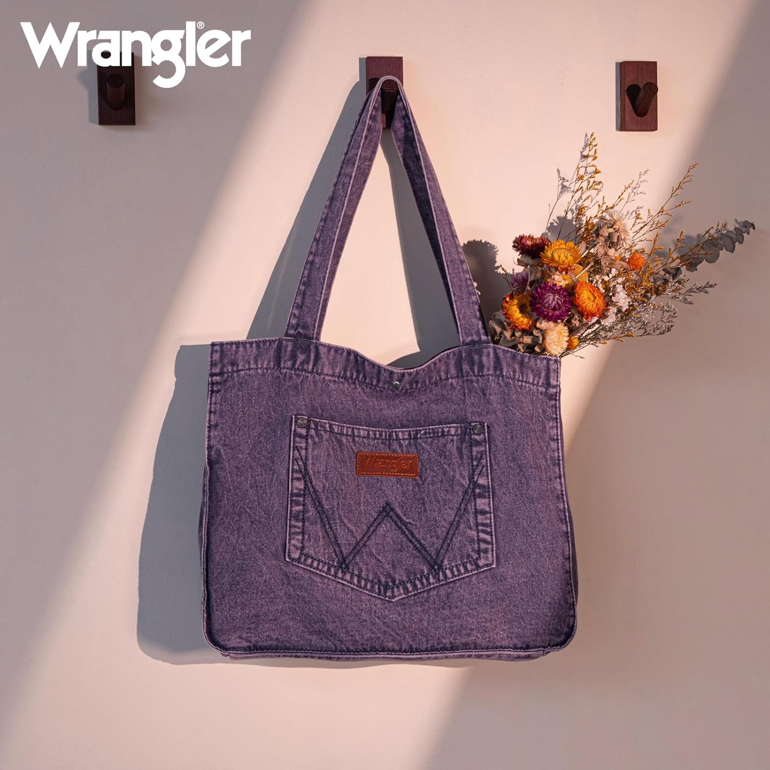 Montana West Wrangler Denim Tote Bag for Women Large Purses for Work Travel Everyday - Image 2
