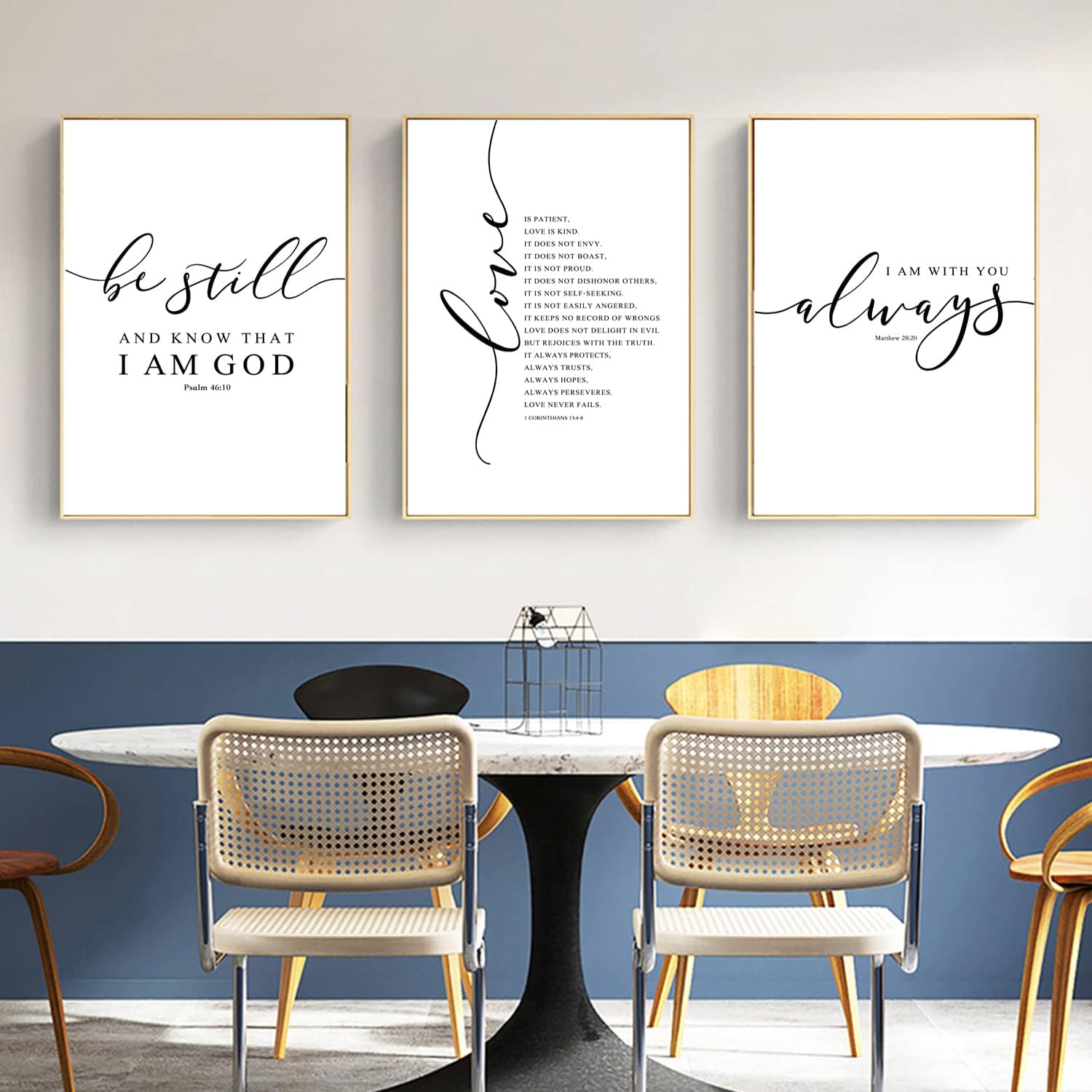 Bible Verse Wall Art Decor Scripture Canvas Wall Art Christian Pictures Inspirational Artwork Scripture Bible Verse Posters Christian Paintings for Living Room Bedroom 24x36 Inch Unframed Set of 3