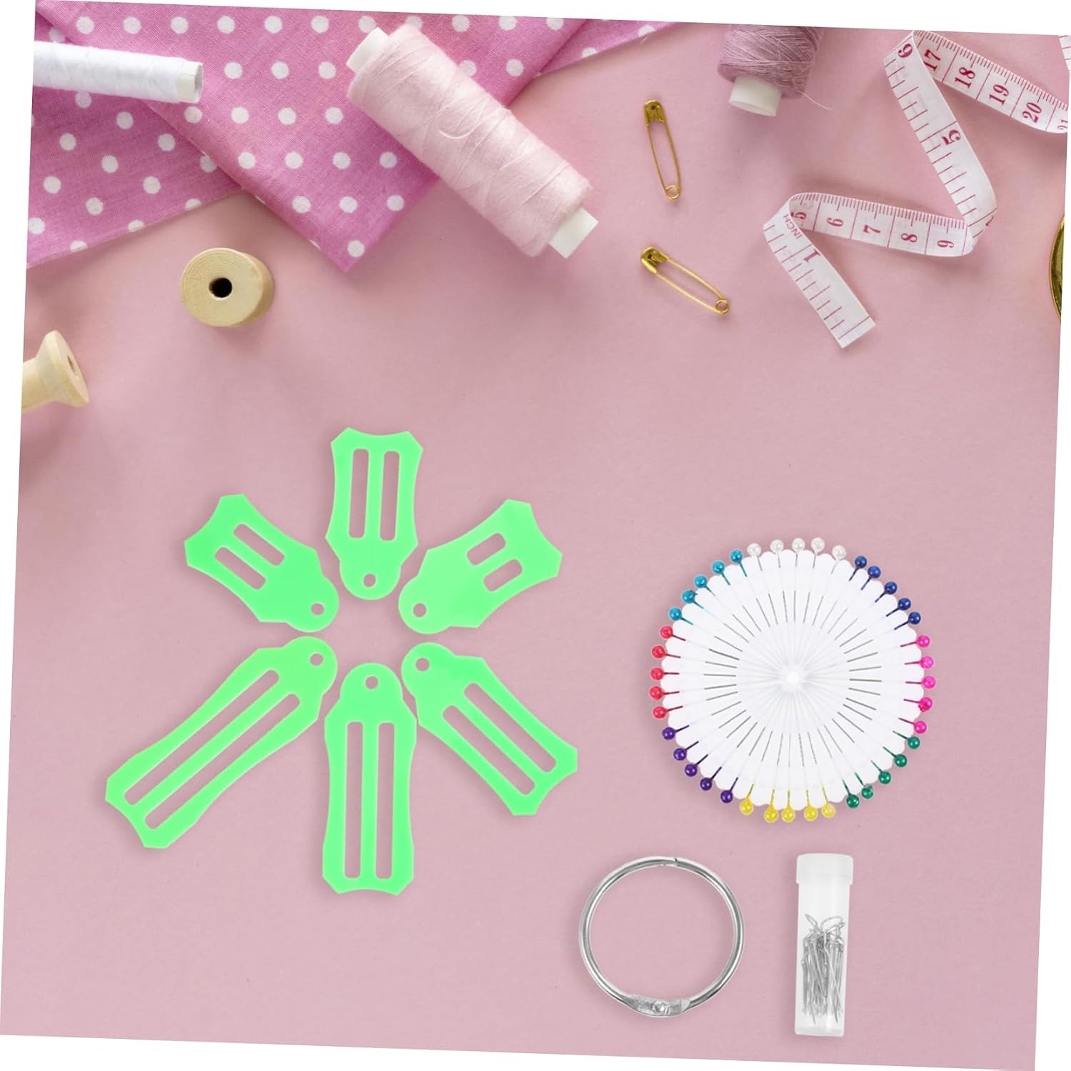 ULDIGI 1Set Fabric Bias Tape Maker with Multi Colored Quilting Pins for Easy Sewing Crafting Durable Practical Bias Tape Fabric Tool for Straight Bias Strips for Home