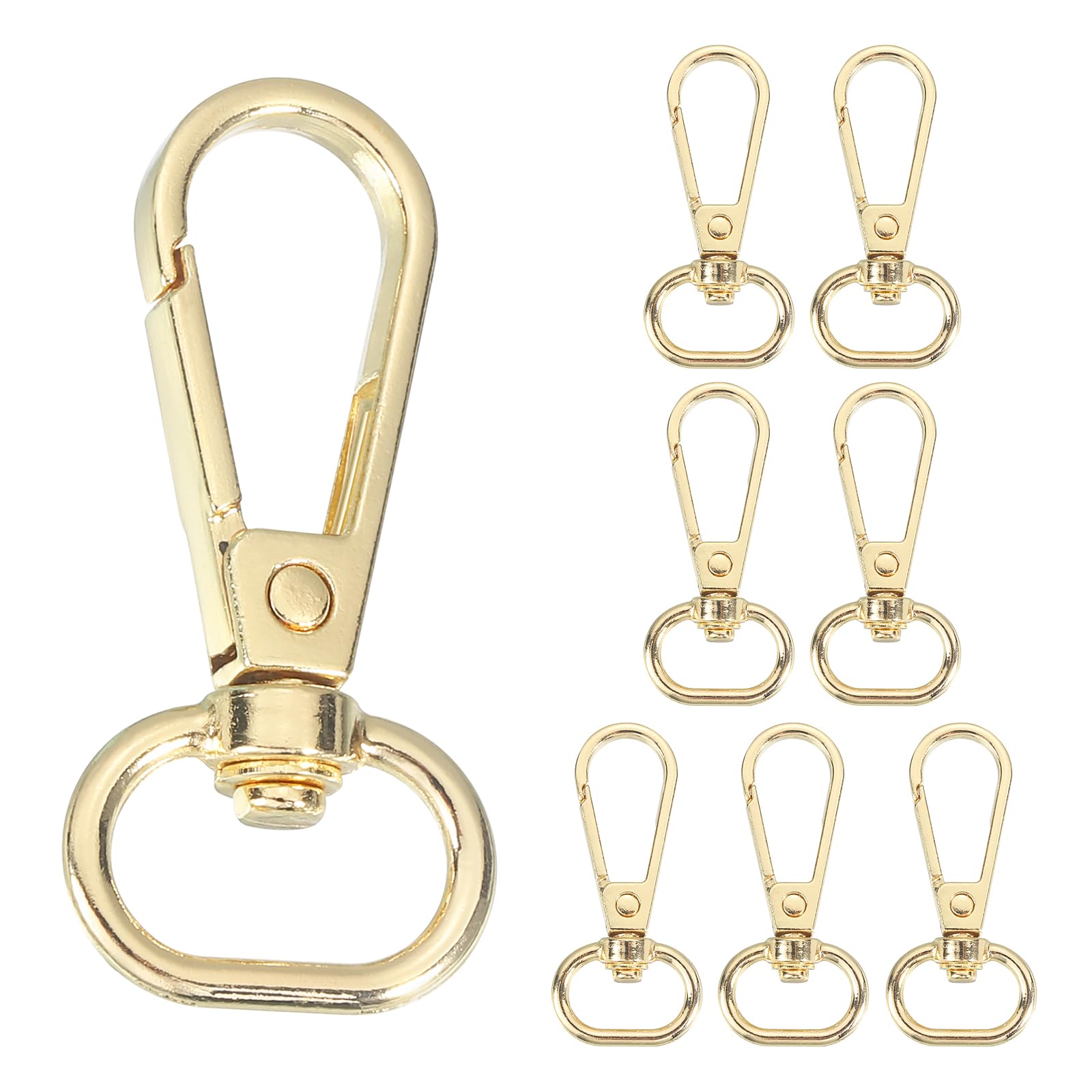 Mousquetons pivotants 1,6cm dorés lot de 8 fermoirs rotatifs pour sac à main