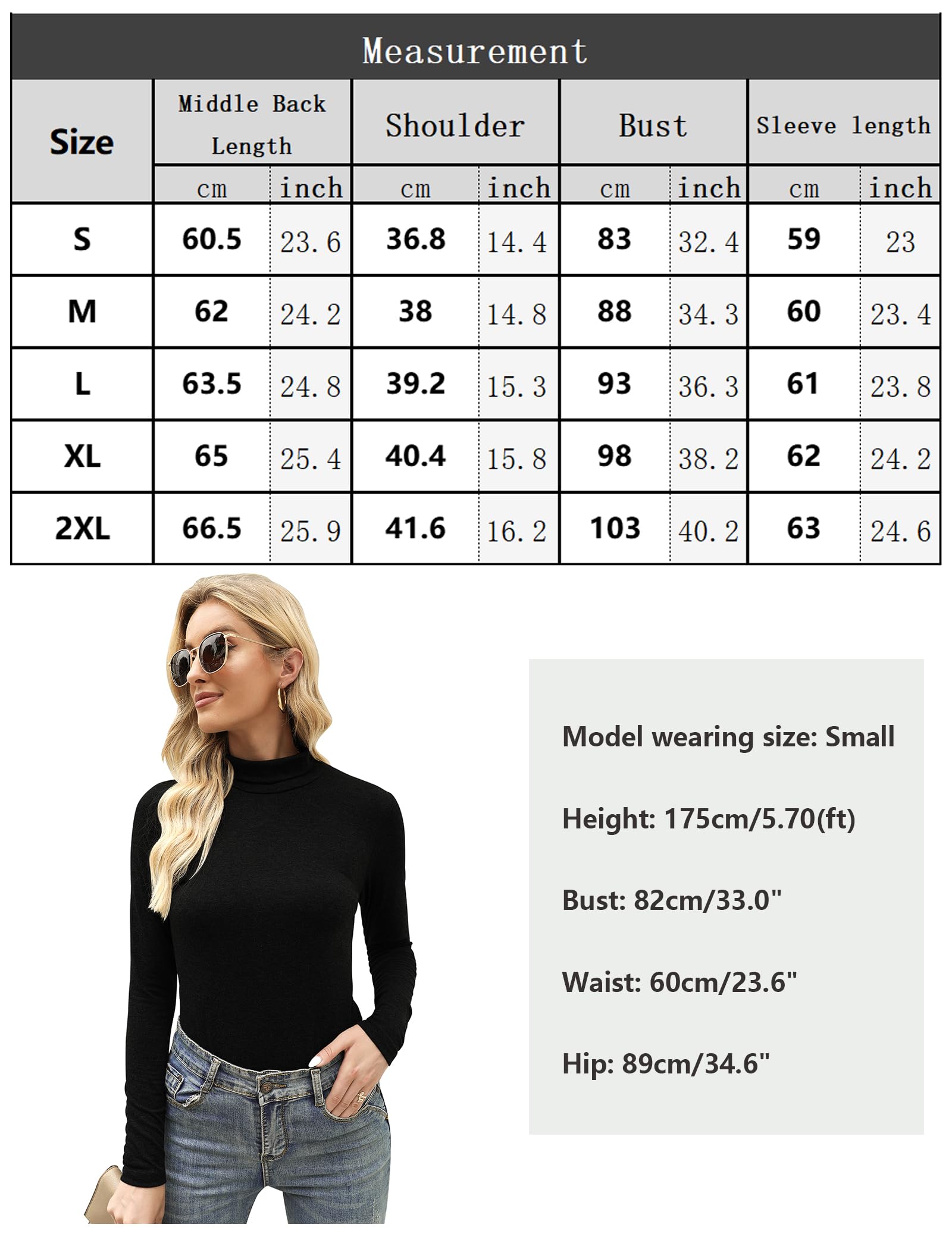 Aottori sous Vetement Thermique Femme Haut Thermique col Roulé Manches Longues Chauds sous-Vêtements Thermiques Léger sous Pull Thermique Haut T-Shirt Hiver Automne