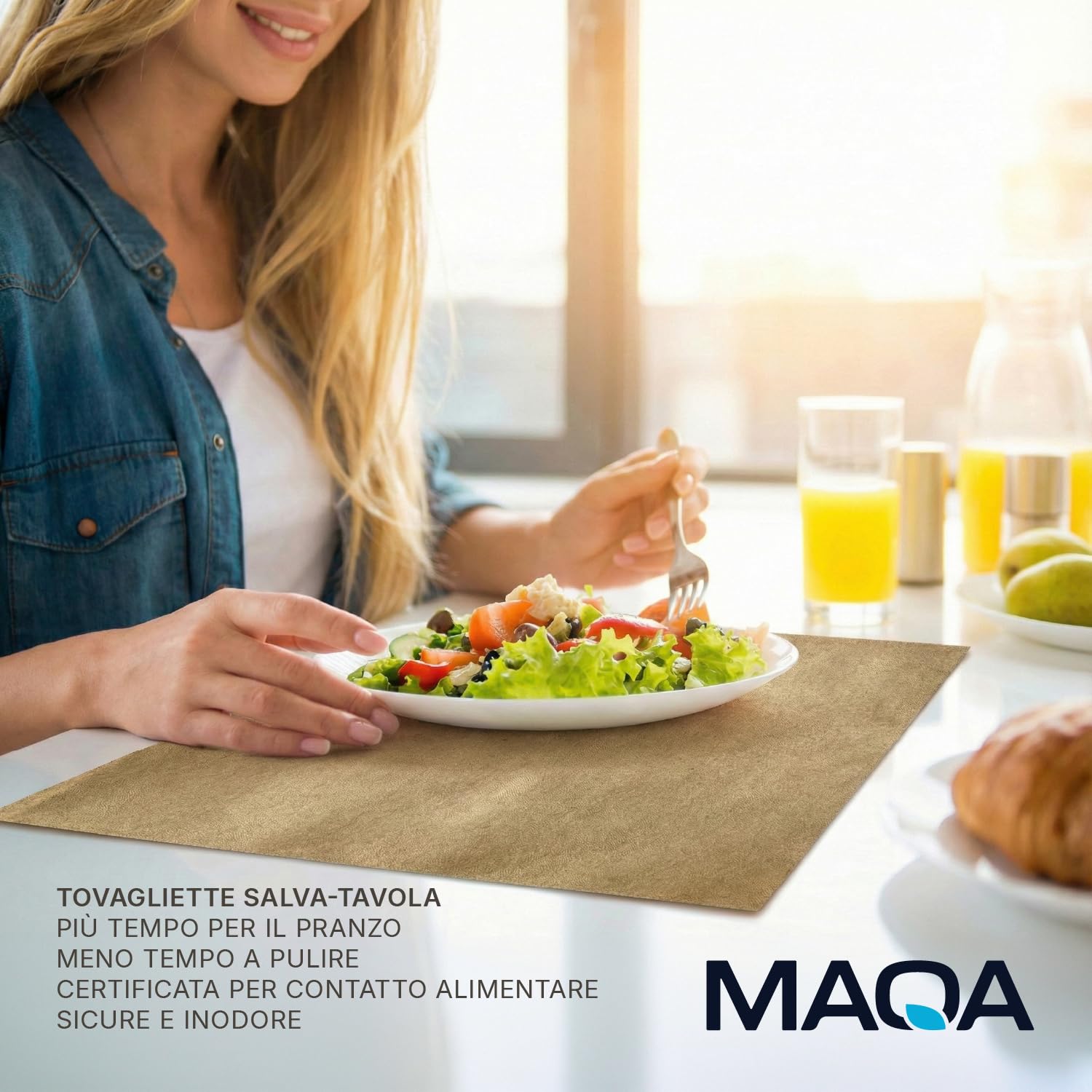 MAQA 200uds manteles Individuales Americanos en Papel Paja manteles Desechables de Papel 30x40 cm, Ideal como manteles Individuales de Paja