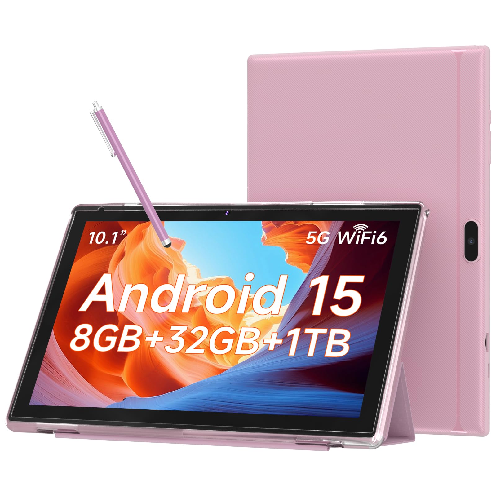 WUIUHOU 10.1 Inch Android 15 Tablet, 8GB RAM 32GB Storage, HD IPS
