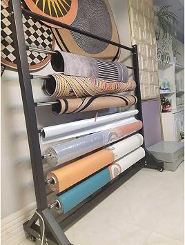 Wall Mount Fabric Roll Storage Rack,Fabric Display Stand - Hold Up 7 Roll, Hanging Roll Holder Organizer for Agricultural Film/Bubble Wrap/Plastic Film/Tablecloths/AdvertWxH 170x160 cm