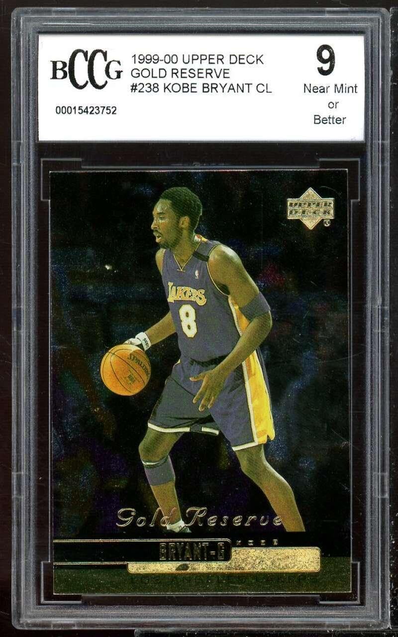 1999-00 Upper Deck Reserve #238 Kobe Bryant Card BCCG 9 Near Mint+ - Unsigned Basketball Cards