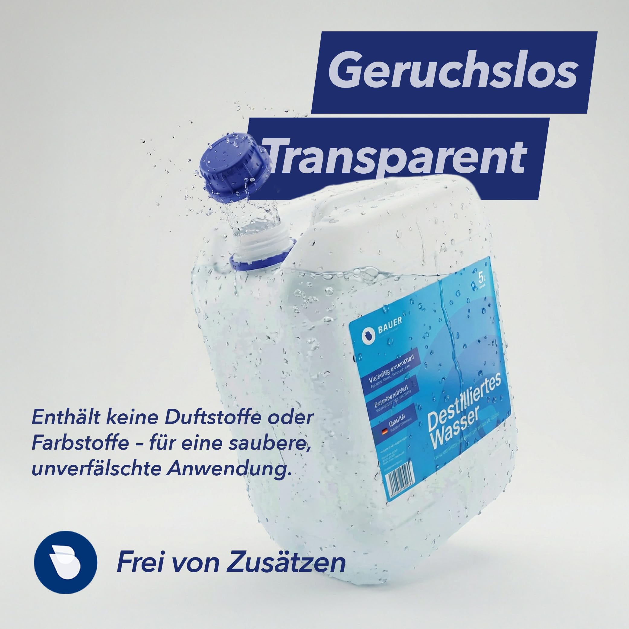 Destilliertes Wasser, Demineralisiert nach VDE 0510 & DIN57510, Ultra-Hochrein für Industrie und Haushalt, Vollentsalzt und Entmineralisiert, Made in Germany, TÜV-Geprüft, [4x5 Liter]
