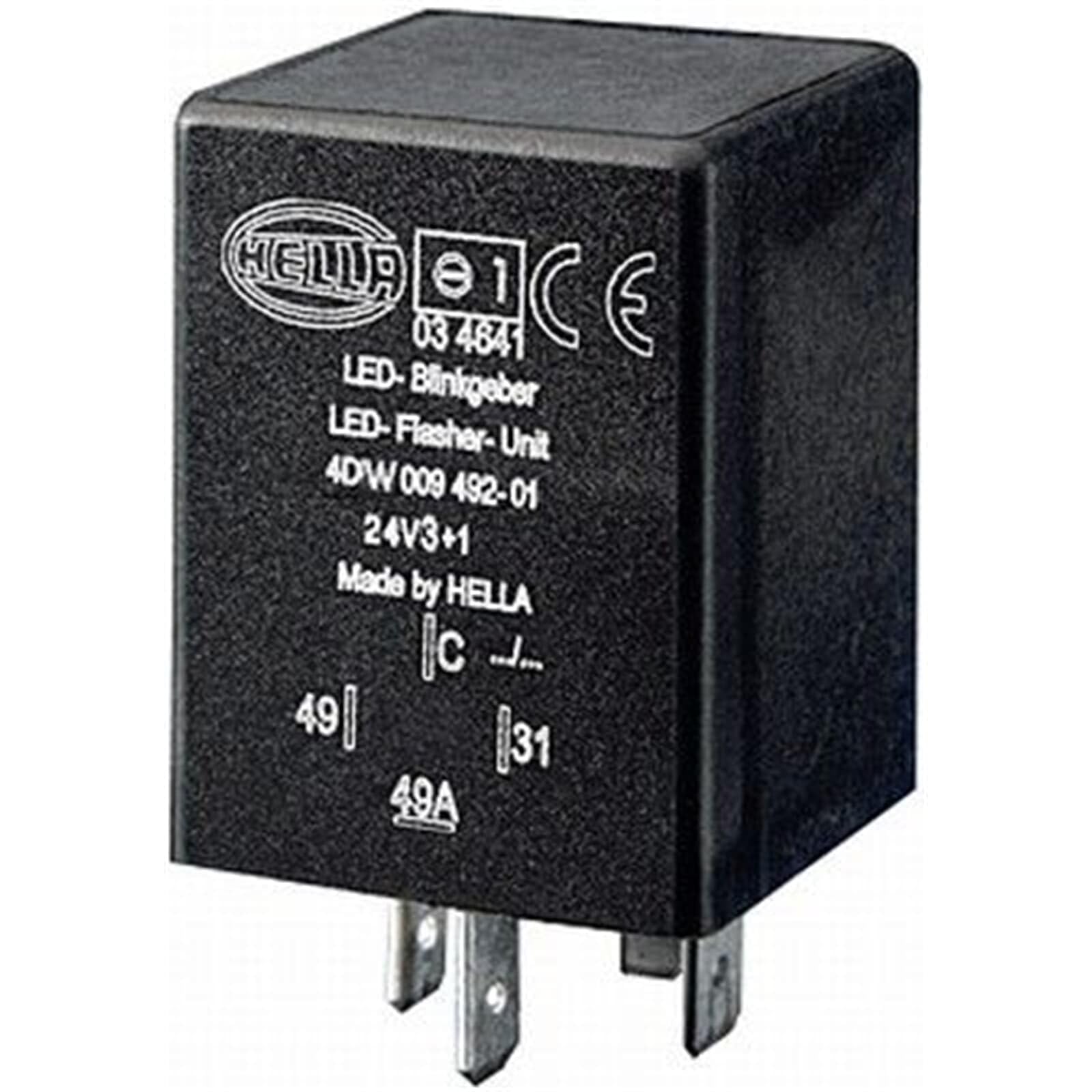 HELLA 4DW 009 492-011 Blinkgeber - 24V - 4-polig - gesteckt - elektrisch - LED - mit Halter