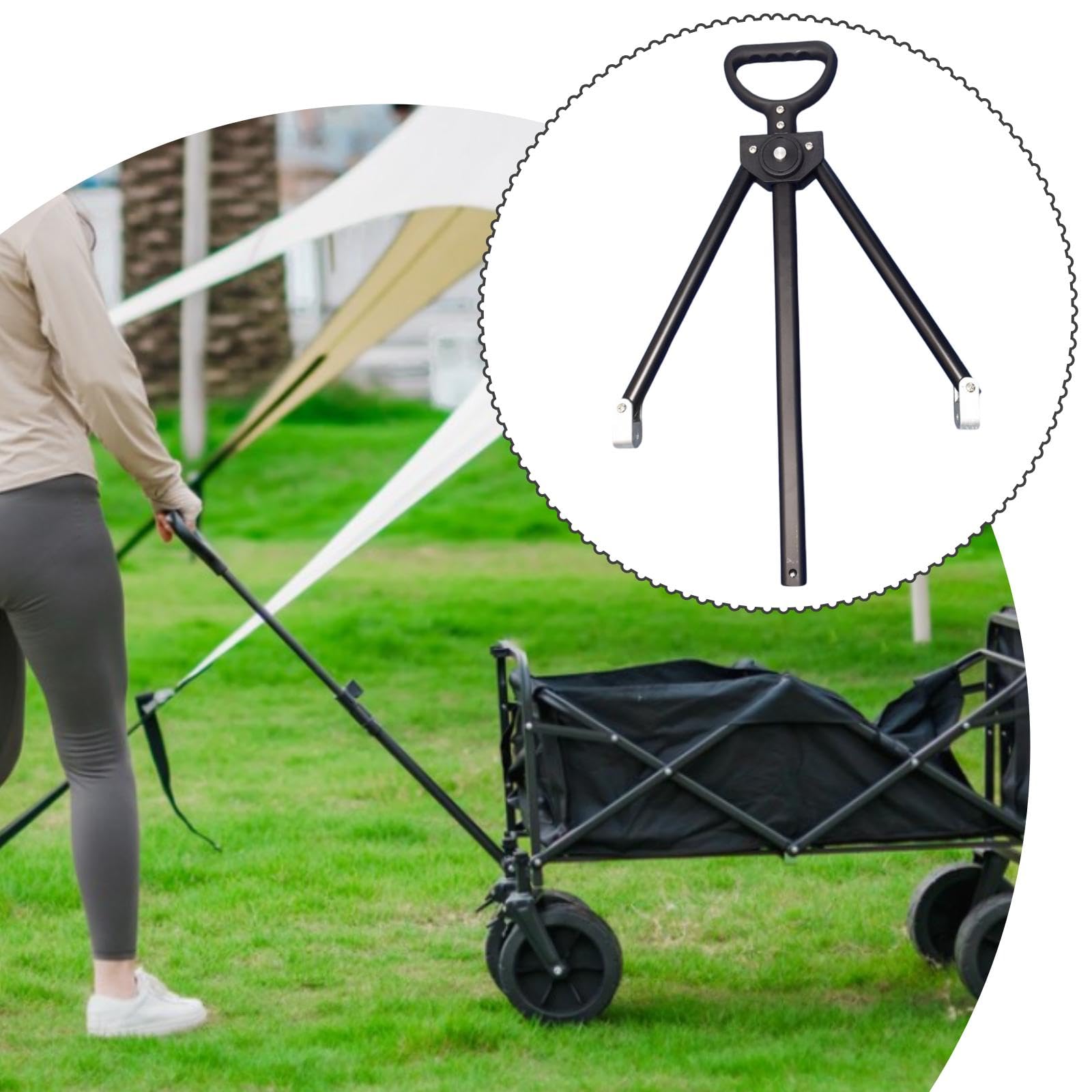 Homyl Mango de Repuesto para Carretillas, Práctico, Ergonómico, Ligero, Versátil, Negro, 1,9 cm de Ancho