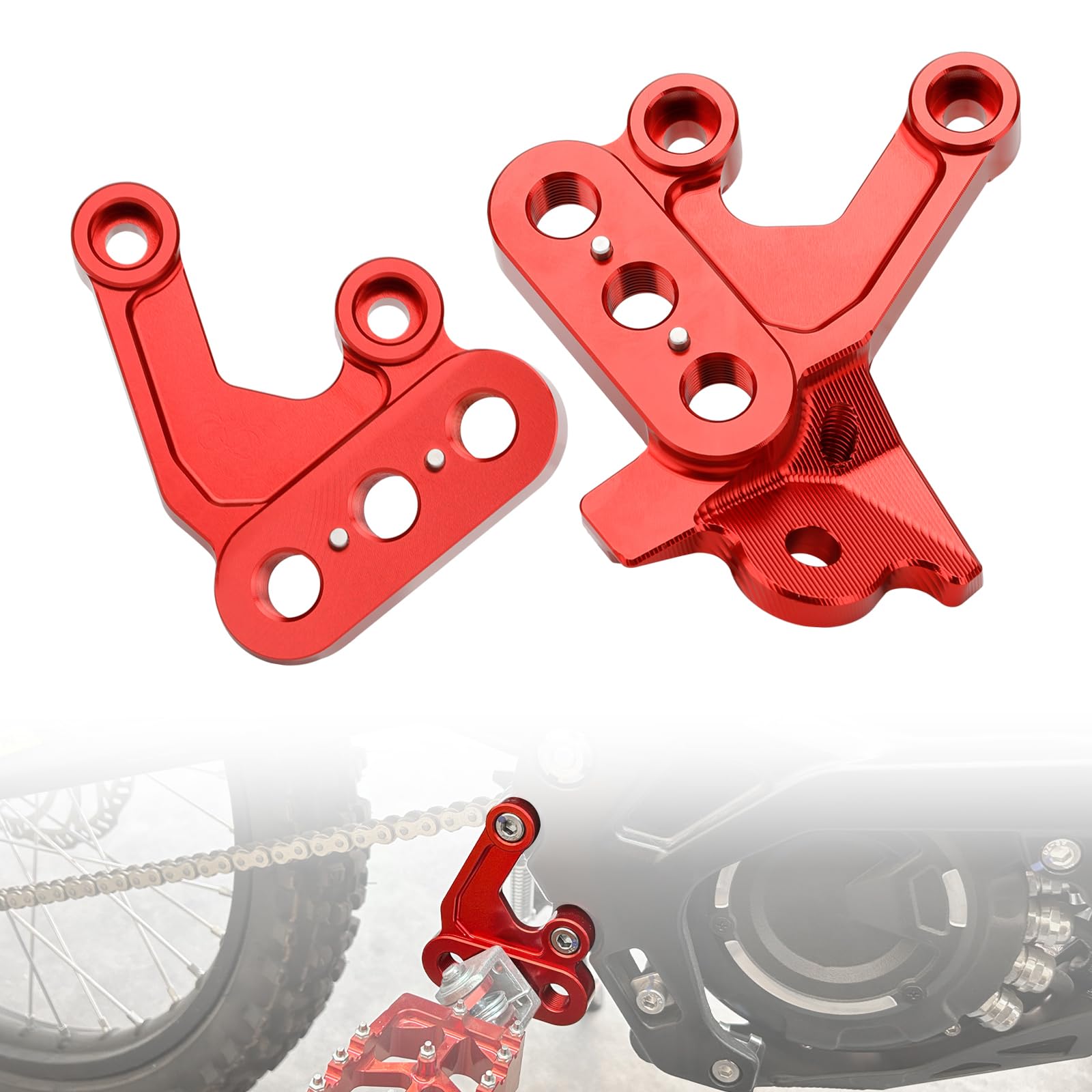 LKV Foot Pegs Brackets for Surron, Electric Dirt Bike Footpegs Pedal Bracket Brace CNC Motorcycle Foot Pegs Bracket Compatible with Sur Ron Light Bee