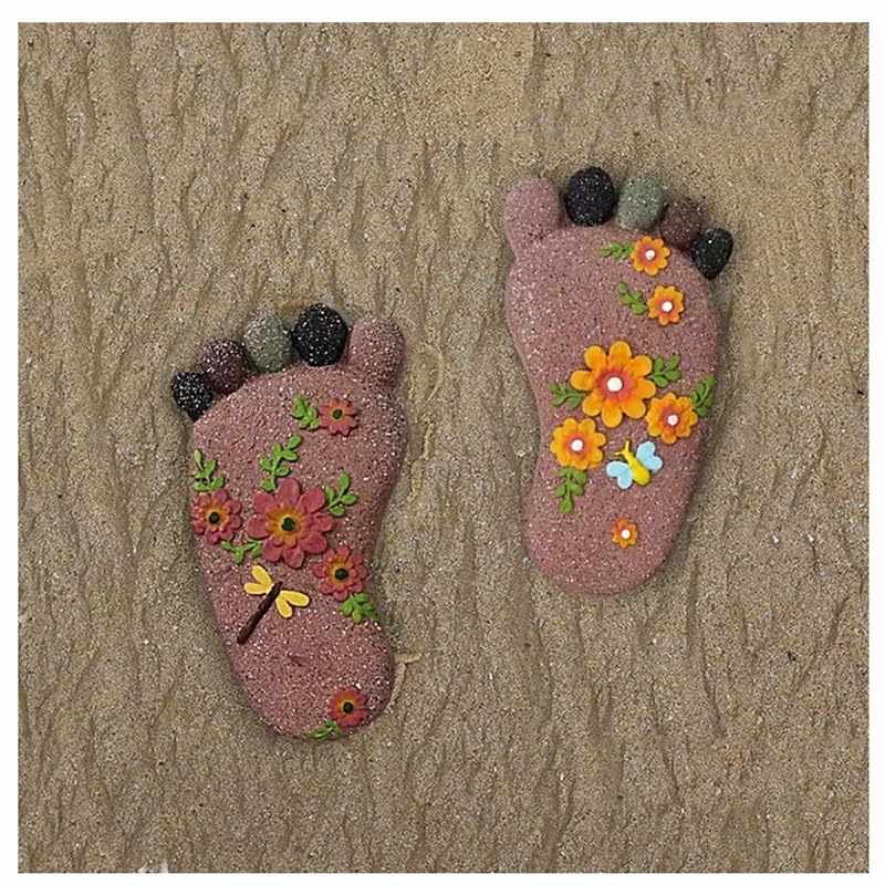 Amazon.com: Zfmnoyev Garden Path Footprints Stones, 1 Pair Resin