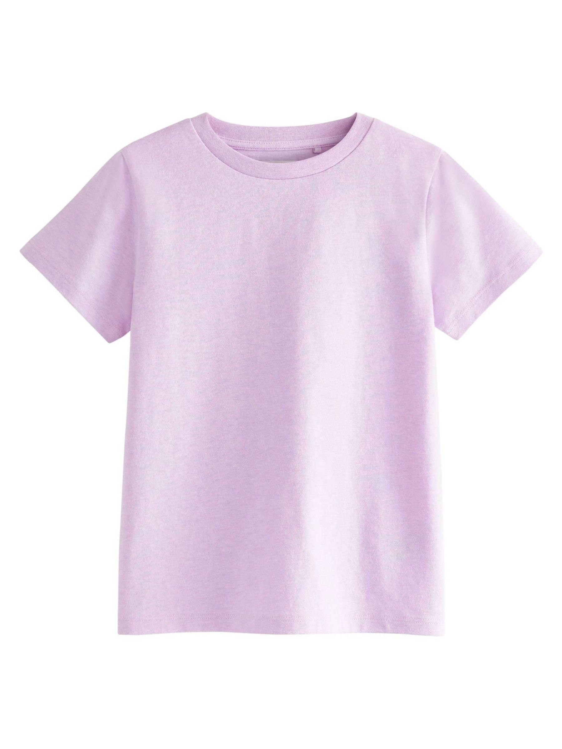 NEXT Mädchen Einfarbige T-Shirts in Pastelltönen, 7er-Pack