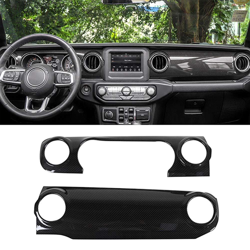 Photo 1 of idain Dashboard Panel Trim Cover ABS Center Console Decorative Interior Trim for Jeep Wrangler JL 2018-2019 (BLACK)