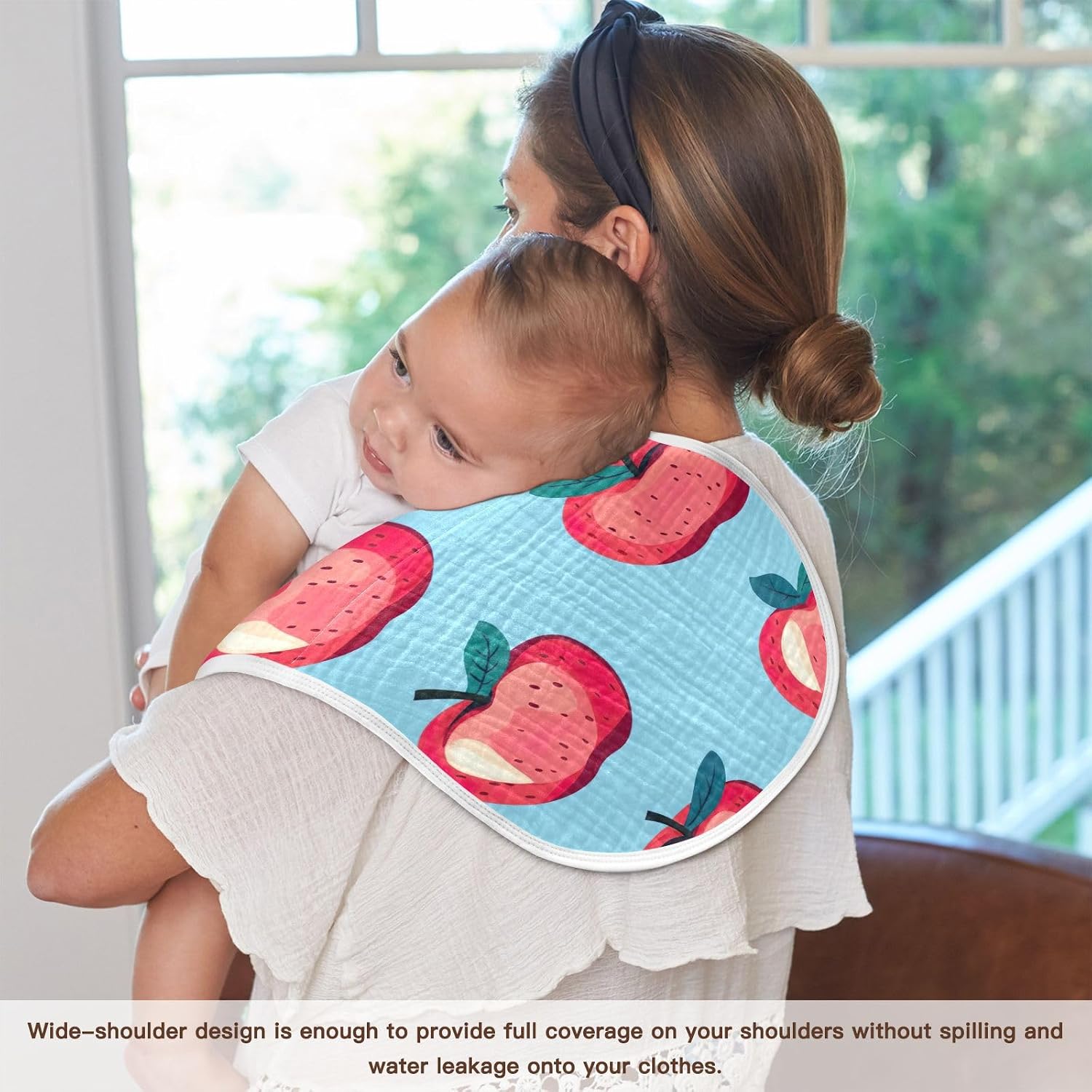Vintage Apples (6) Muslin Baby Burp Cloths Feeding Cloths Face Towel Soft and Absorbent Bibs for Newborn Boys Girl- 4 Pack