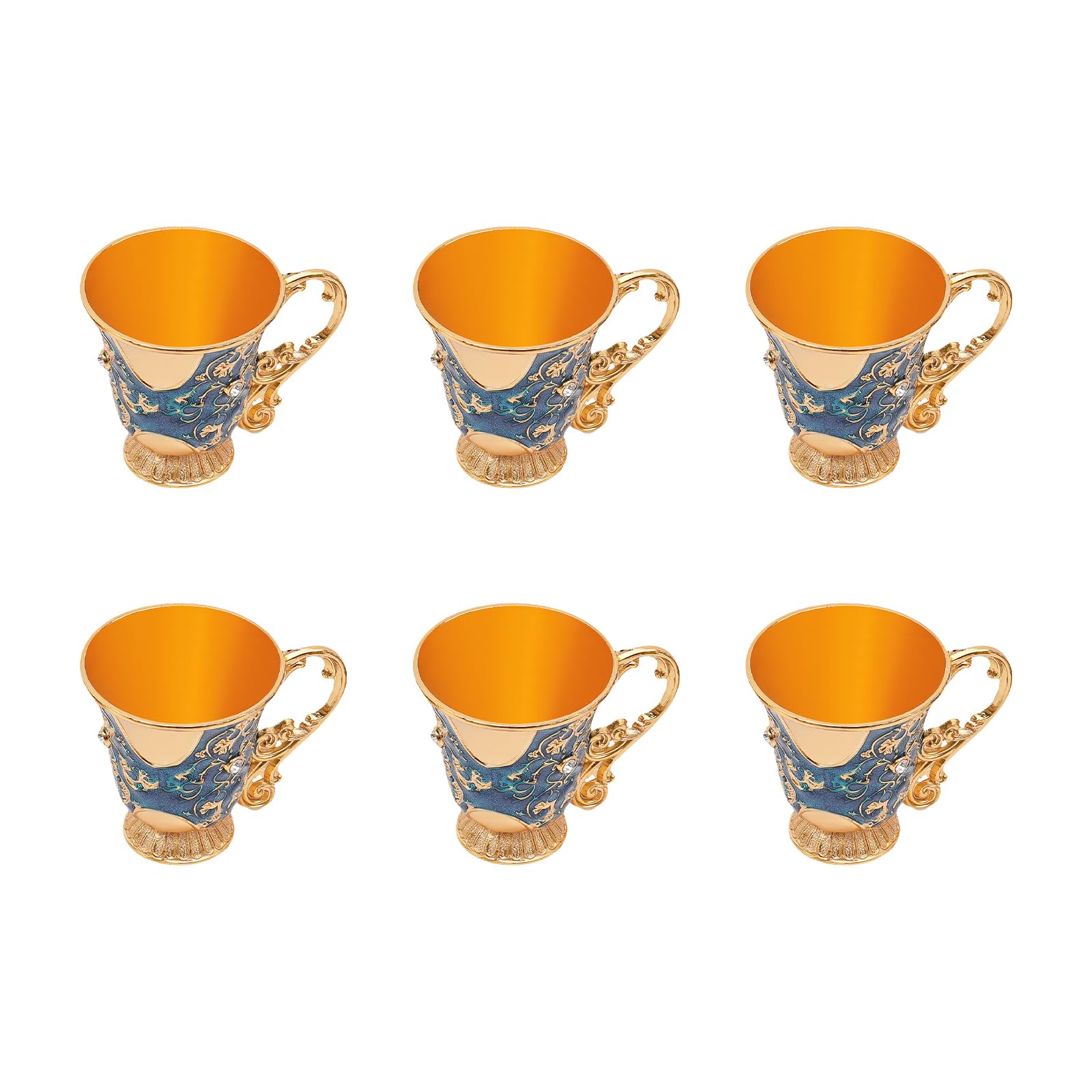 Ensemble de théière turque vintage avec plateau et 6 verres à thé, ensemble de verres à thé turcs, ornement de théière turque, cafetière marocaine pour la maison et le thé