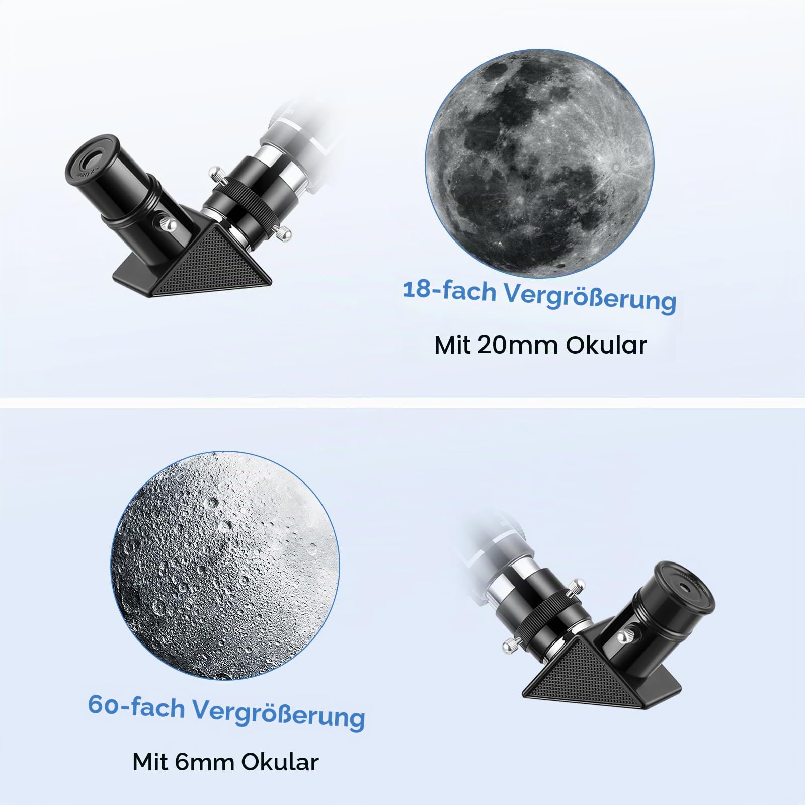 Cowiewie Teleskop für Kinder Teleskope Outdoor Weltraum Astronomie Anfänger Enthält Zwei Okulare Tragbares Refraktor Spektiv mit Stativ Geschenke