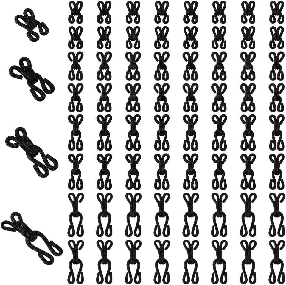 NBEADS 120 Sets Hook and Eye Closure, Sewing Hook and Eye 4 Sizes Sewing Fasteners with Iron Components for DIY Underwear and Home Sewing, White, 0.71-1.44inch