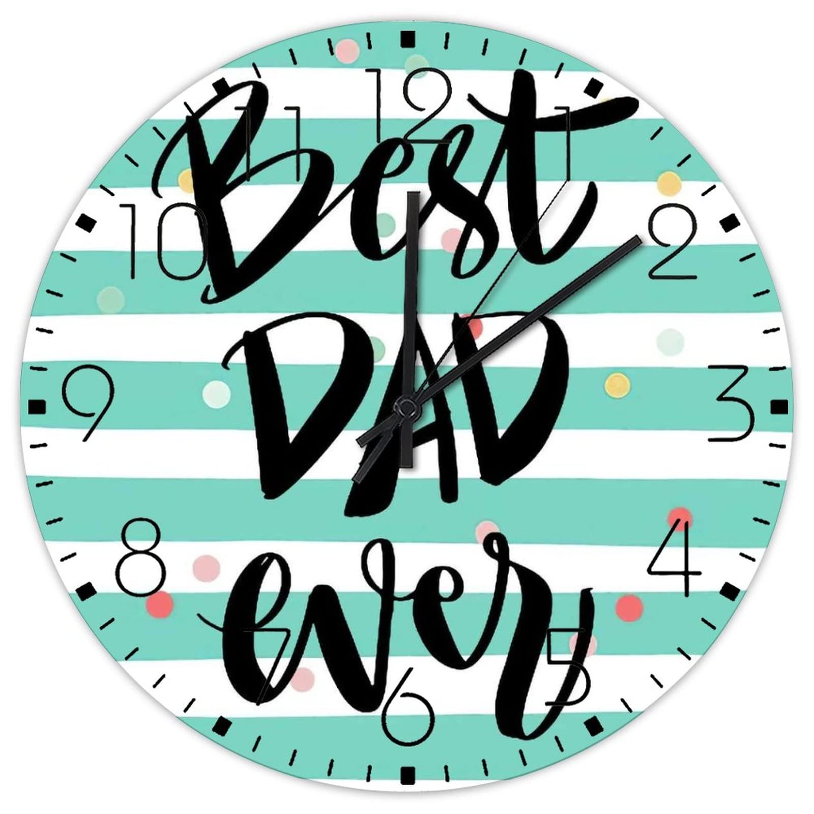 Horloge murale Best Dad Ever ronde de 38 cm pour la fête des pères