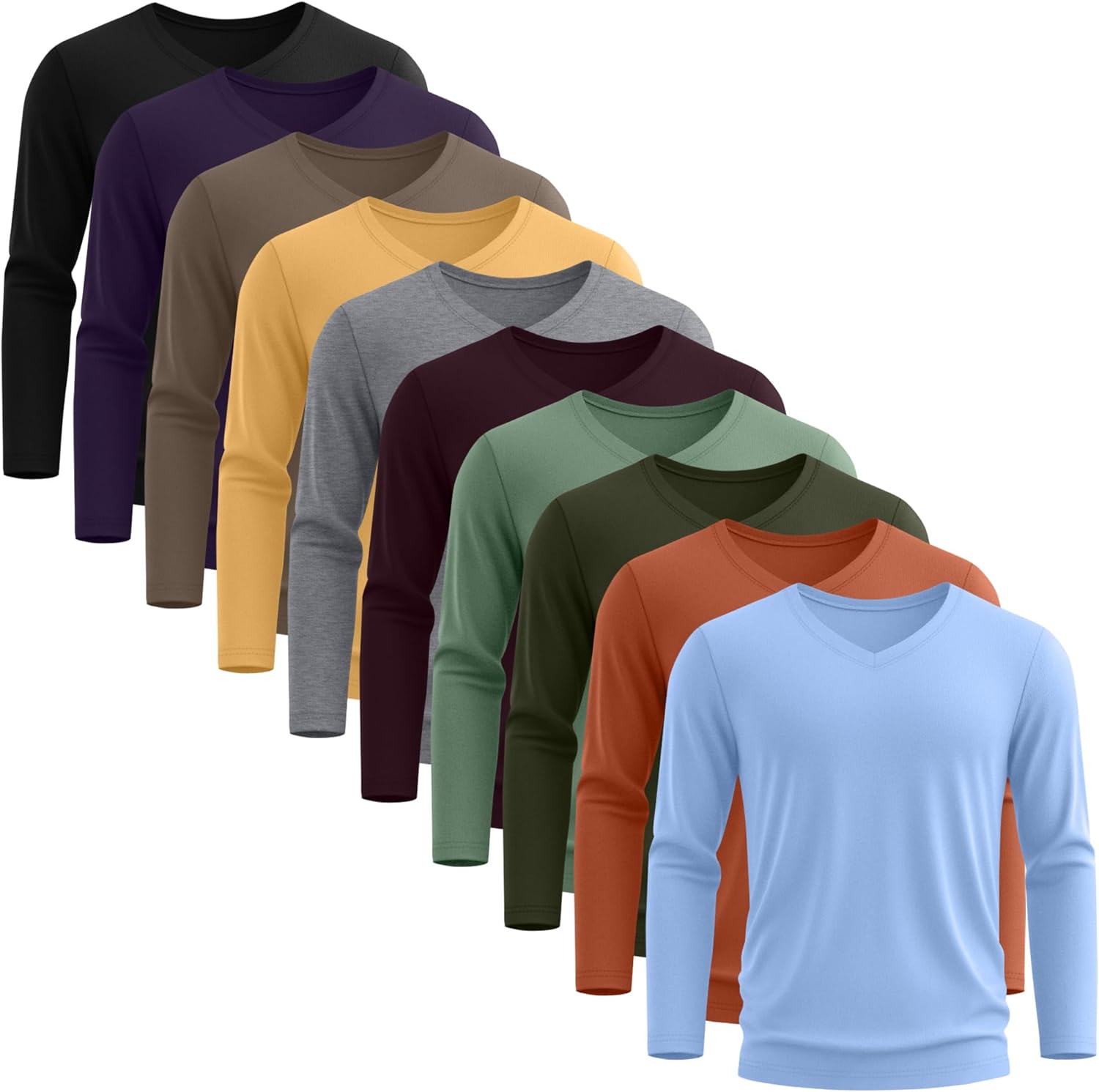 10 Pack Men's Big and Tall Shirts Cotton Bulk Fall Tops