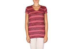 Maison Scotch Women's Delicate Striped Tee with a Cute V-Neck