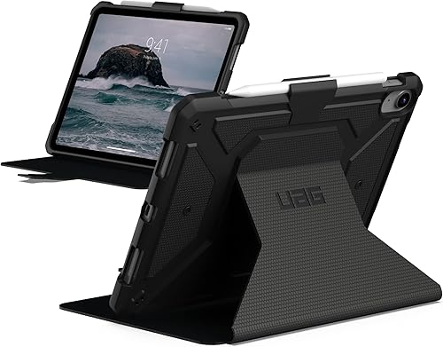 UAG Funda diseñada para iPad de 109 pulgadas de 10 generación 2022 color negro Metropolis con soporte ajustable y soporte para lápices resistente