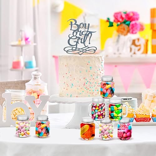 Miniatura 6 de Mifoci 100 vasos de chupito de 1 onza con tapas, tarros Mason con asas, tazas reutilizables, juego de tazas transparentes para el hogar, fiesta de