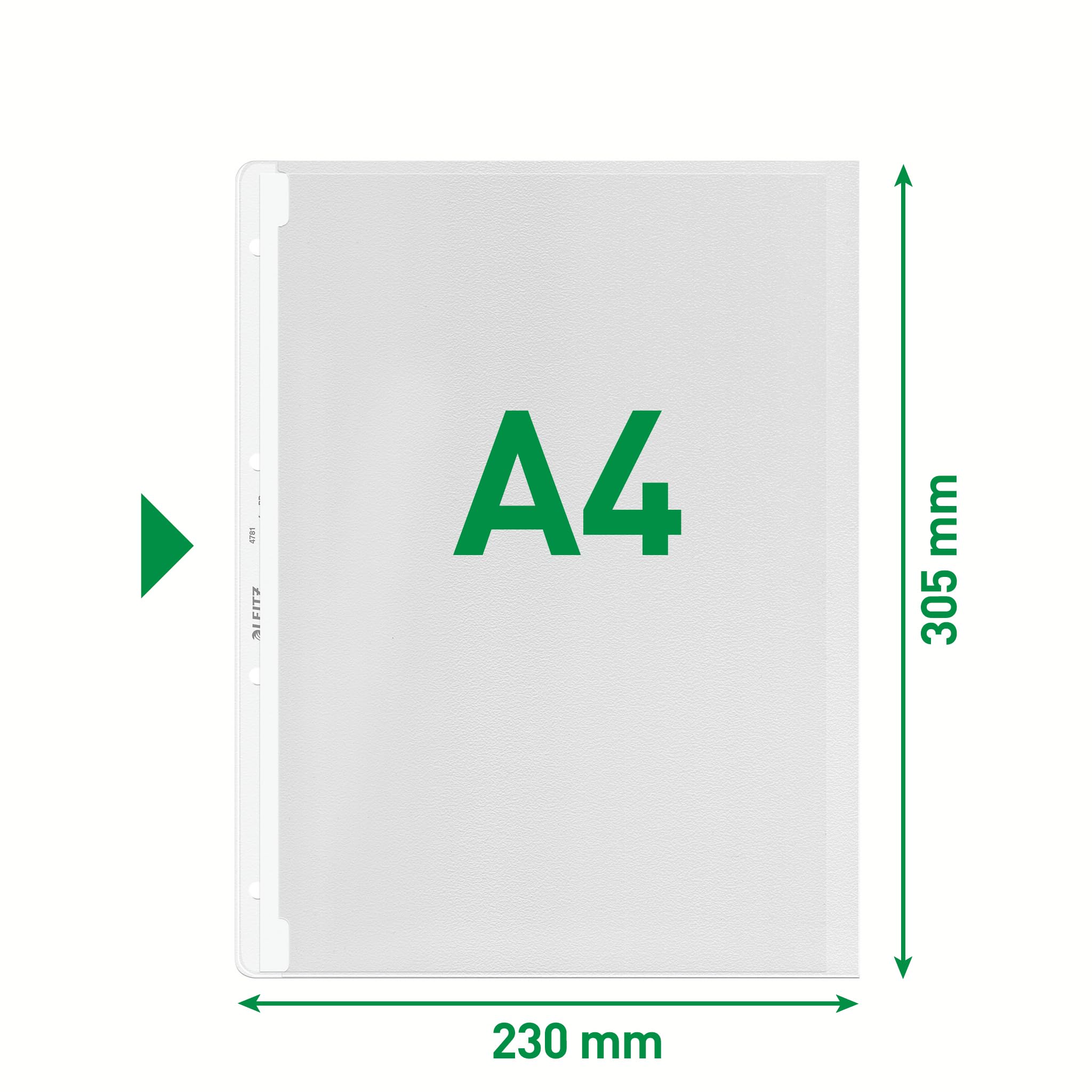 Leitz Prospekthülle, A4, PP, genarbt, dokumentenecht, farblos (100 Stück)