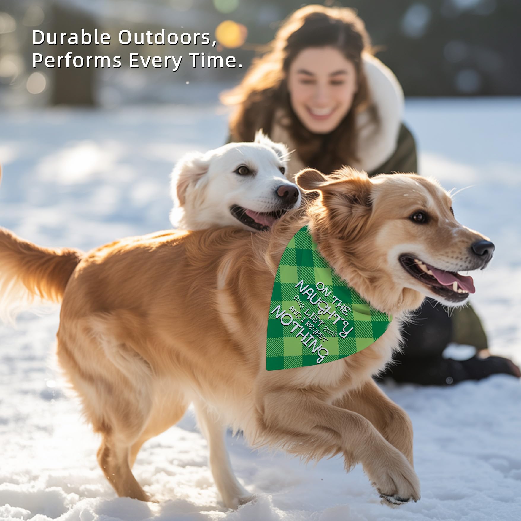 Pañuelos de Navidad para Perros, Bufanda de Navidad para Perro, 2 Paquetes, decoración de Cuadros navideños para Perros medianos y Grandes