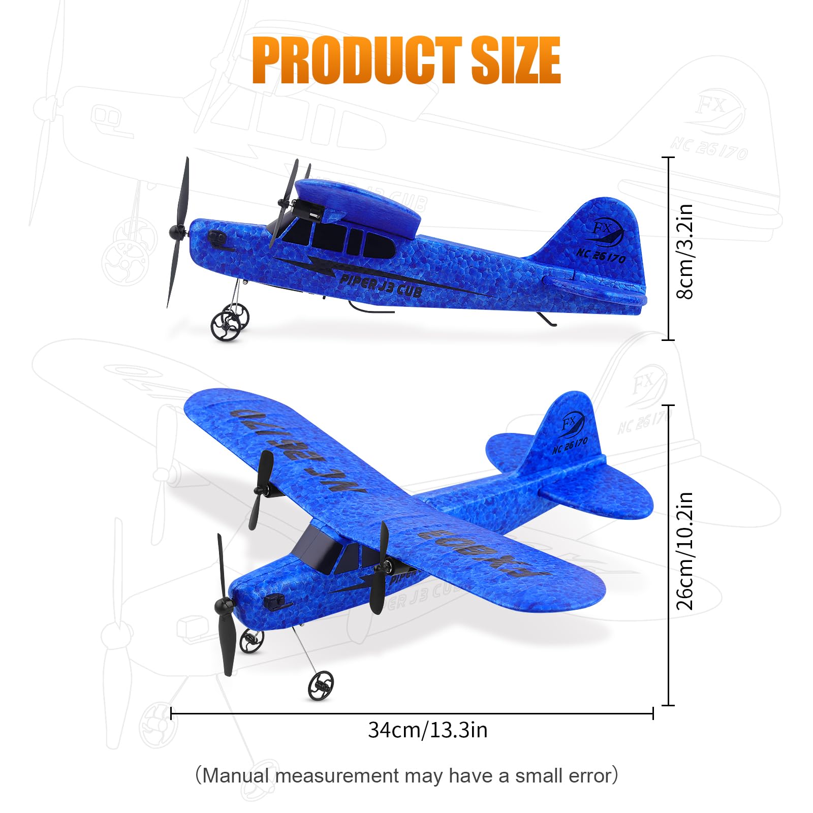 DEEGOO-FPV 2CH RC Airplane Toys, RC Plane Ready to Fly, 2.4GHz Remote Control Airplane Easy to Fly RC Glider for Kids & Beginners (Blue)