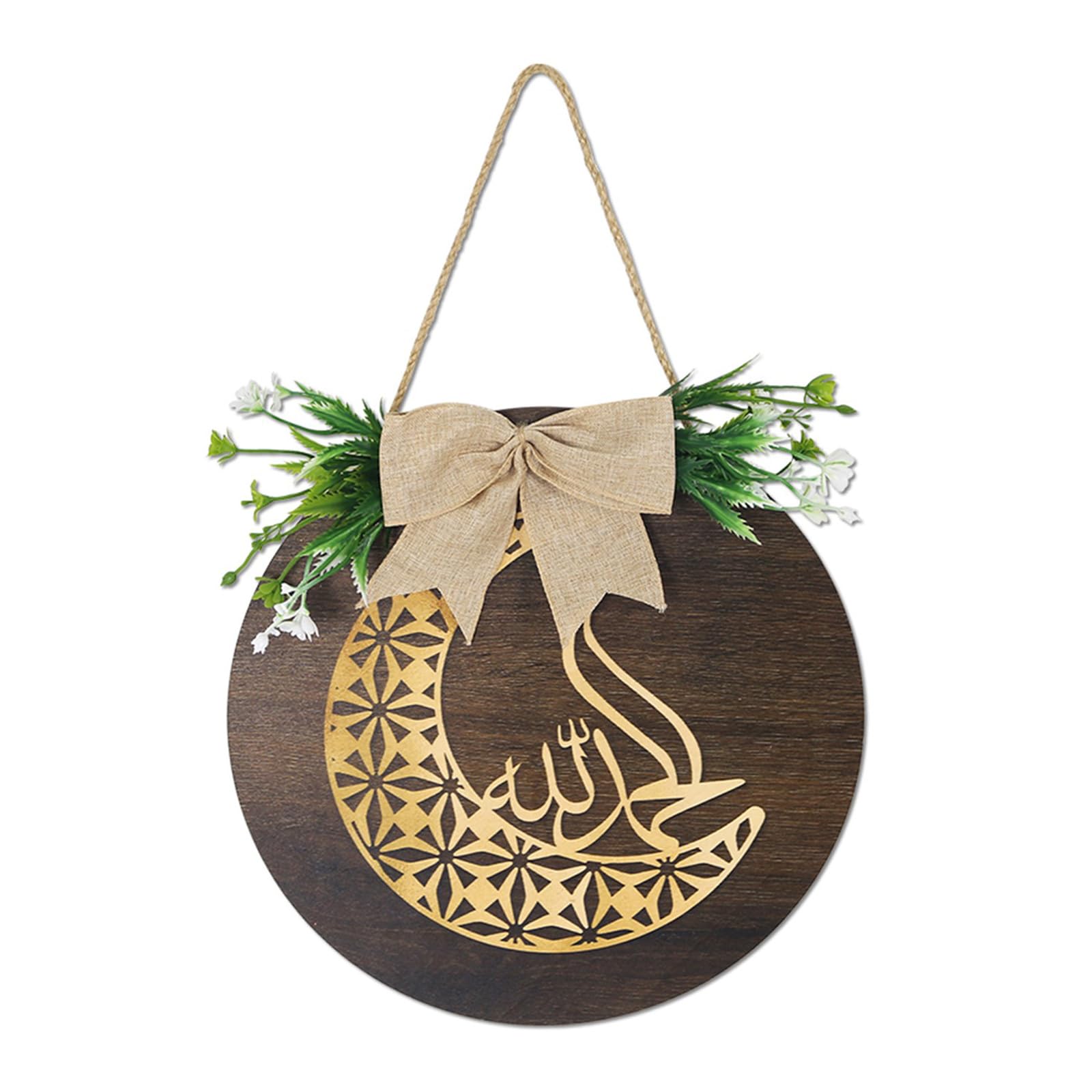 Xinsheinelry Wooden Welcome Sign Middle Eastern Door Wall Hanging Decoration for Front Door Mantel Wall Festival Decoration Wooden Welcome