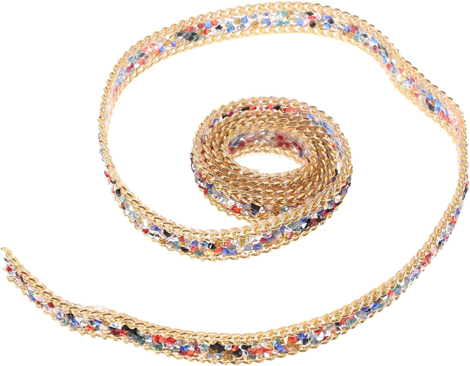 NUOBESTY 1roll Rhinestone Iron Ribbon Trim for Fashion Lightweight and Easy to Use for Clothing Embellishments for Crafting and Decoration