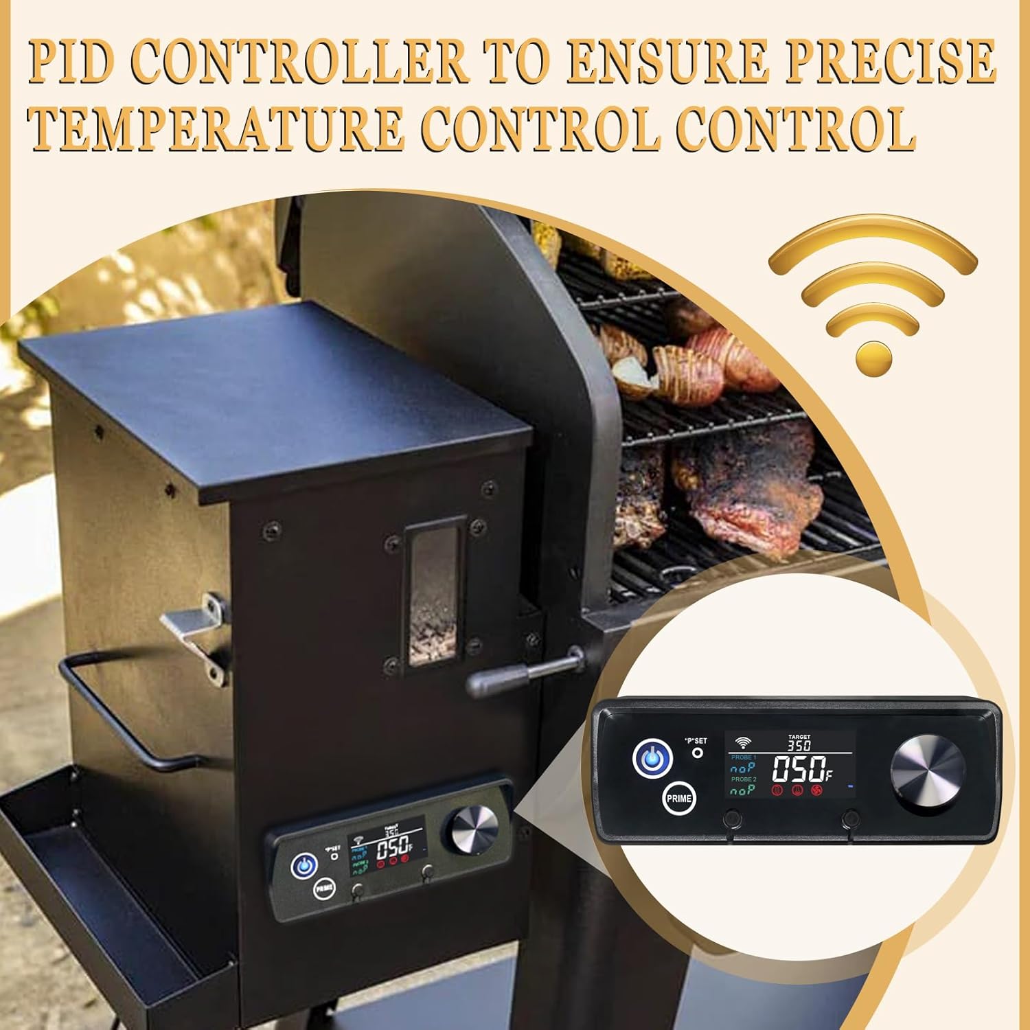 Upgrade WiFi PID Controller Replacement for Pit Boss Austin XL 1000 Wood Pellet Grill, Rectangular Thermostat Control Panel