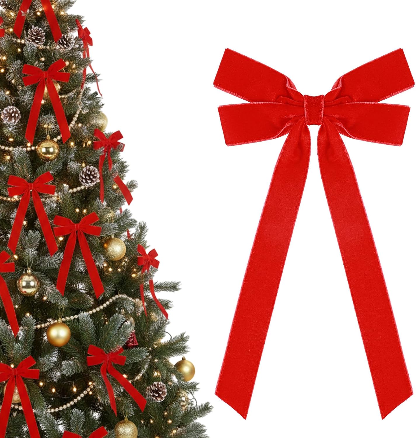 12Pcs Red Velvet Ribbon Bows, Velvet Bow Cake Decorations Ornaments Bows, Vintage Elegant Ribbon Bow for Cake, Champagne Glass Decorations | Party, Wedding & Birthday Supplies - Image 7