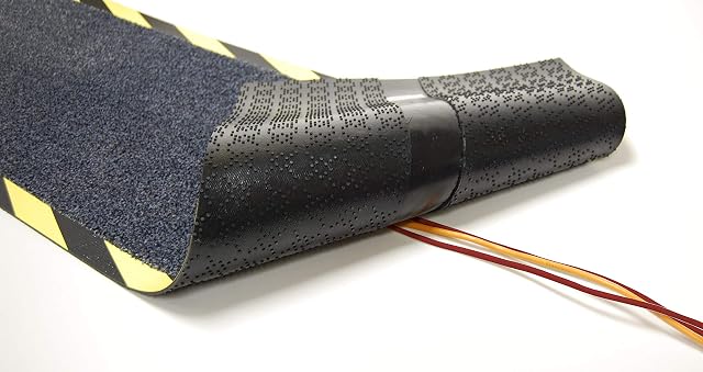 Portifera Floor cable protector - 120cm x 40cm - Nylon and Rubber Cable Cover Mat - Protect from Trips and Falls, Quick, Easy, Simple, Repositionable